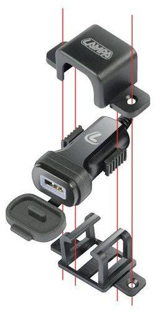 LAMPA 38878 Usb Fix Omega, ładowarka USB 12 / 24V