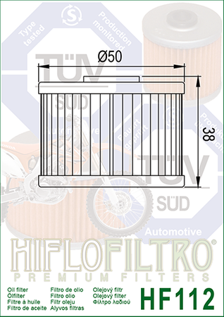 HIFLO FILTR OLEJU HF 112 GAS GAS, HONDA, KAWASAKI, POLARIS, SUZUKI (50)
